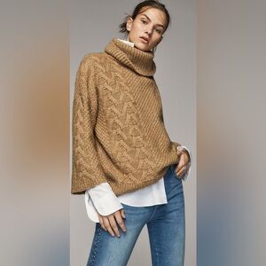 EUC Massimo Dutti oversized knitted cowl neck sweater minimalist classy Medium